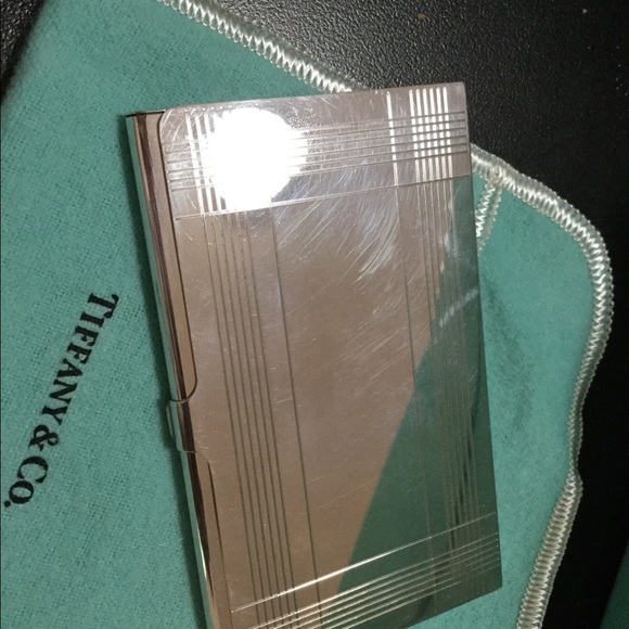 Tiffany & Co. sterling silver 925 Plaid card case - Picture 3 of 8